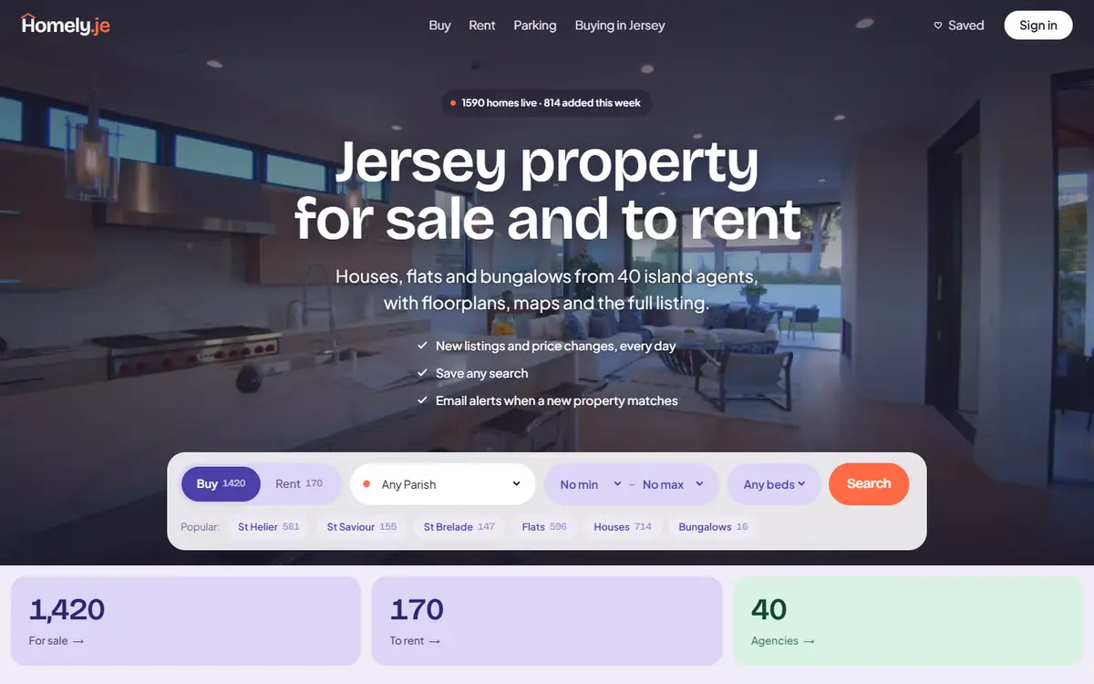 Homely.je, searching Jersey property for sale and to rent