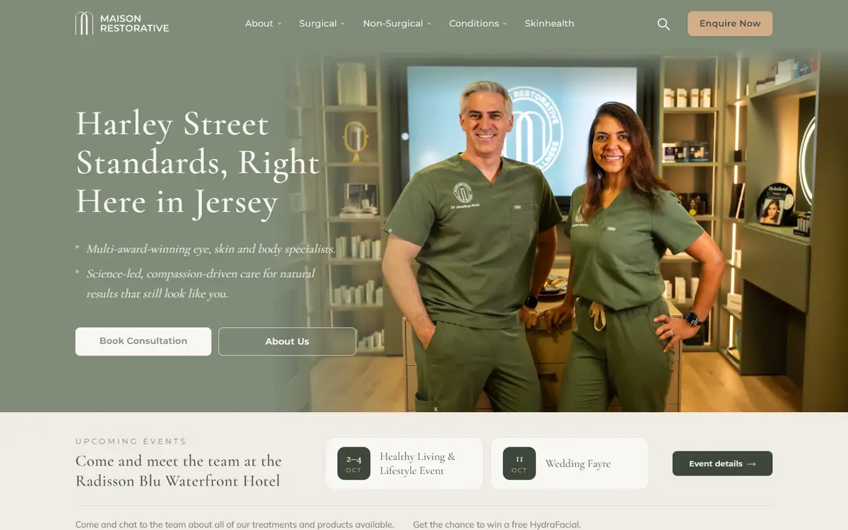 The Maison Restorative website